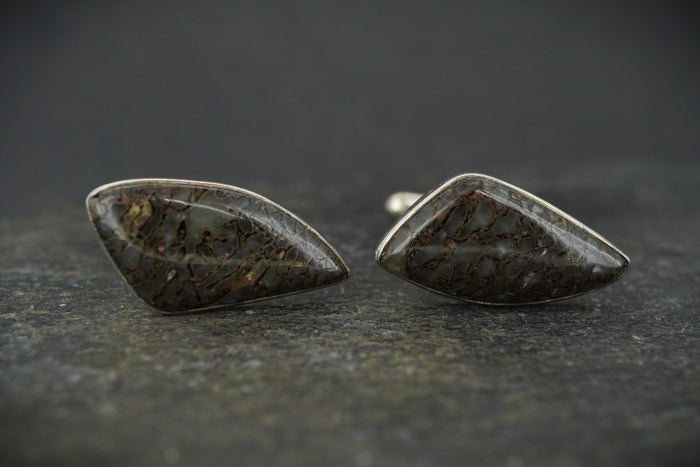 Dinosaur Bone Sterling Silver Cufflinks