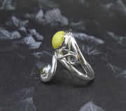 Highland Marble & Peridot Sterling Silver Ring