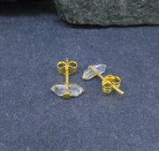 Herkimer Diamond Gold Plated Sterling Silver Studs