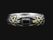 Ornate Scottish Sapphire and Diamond with Scottish Gold Celtic Ring