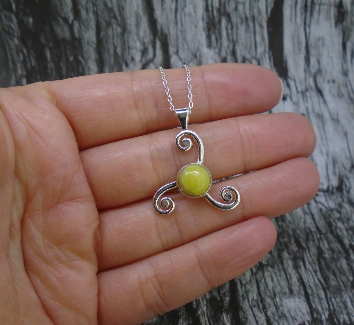 Highland Marble Pictish Wheel Sterling Silver Pendant