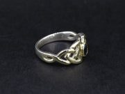 Scottish Sapphire with Scottish Gold Celtic Trinity Knot Ring