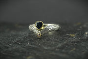 Scottish Sapphire & Elie Ruby Ring with Scottish Gold & Sterling Silver
