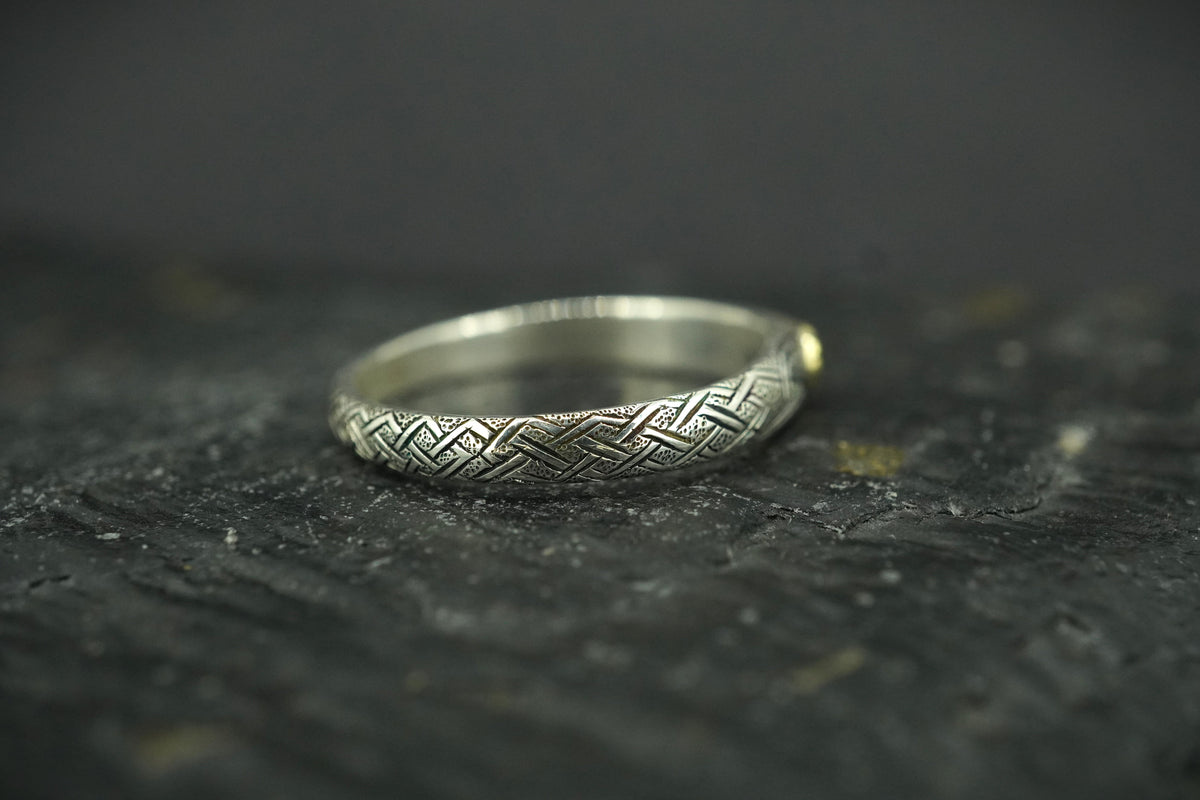 Scottish Sapphire with Sterling Silver Hand Carved Celtic Ring