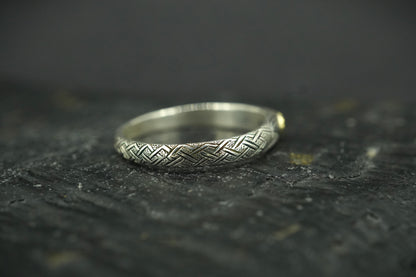 Scottish Sapphire with Sterling Silver Hand Carved Celtic Ring