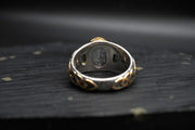 Herkimer 'Diamond', Moldavite & Diamond Ring with 18ct Gold & Sterling Silver