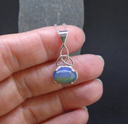 Welo Opal Sterling Silver Celtic Pendant