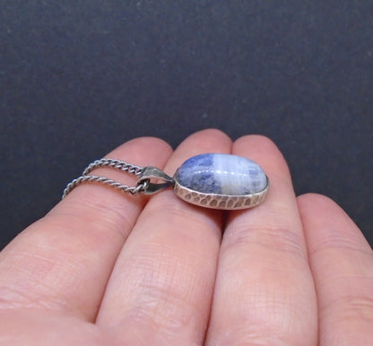 Blue Moonstone Sterling Silver Pendant