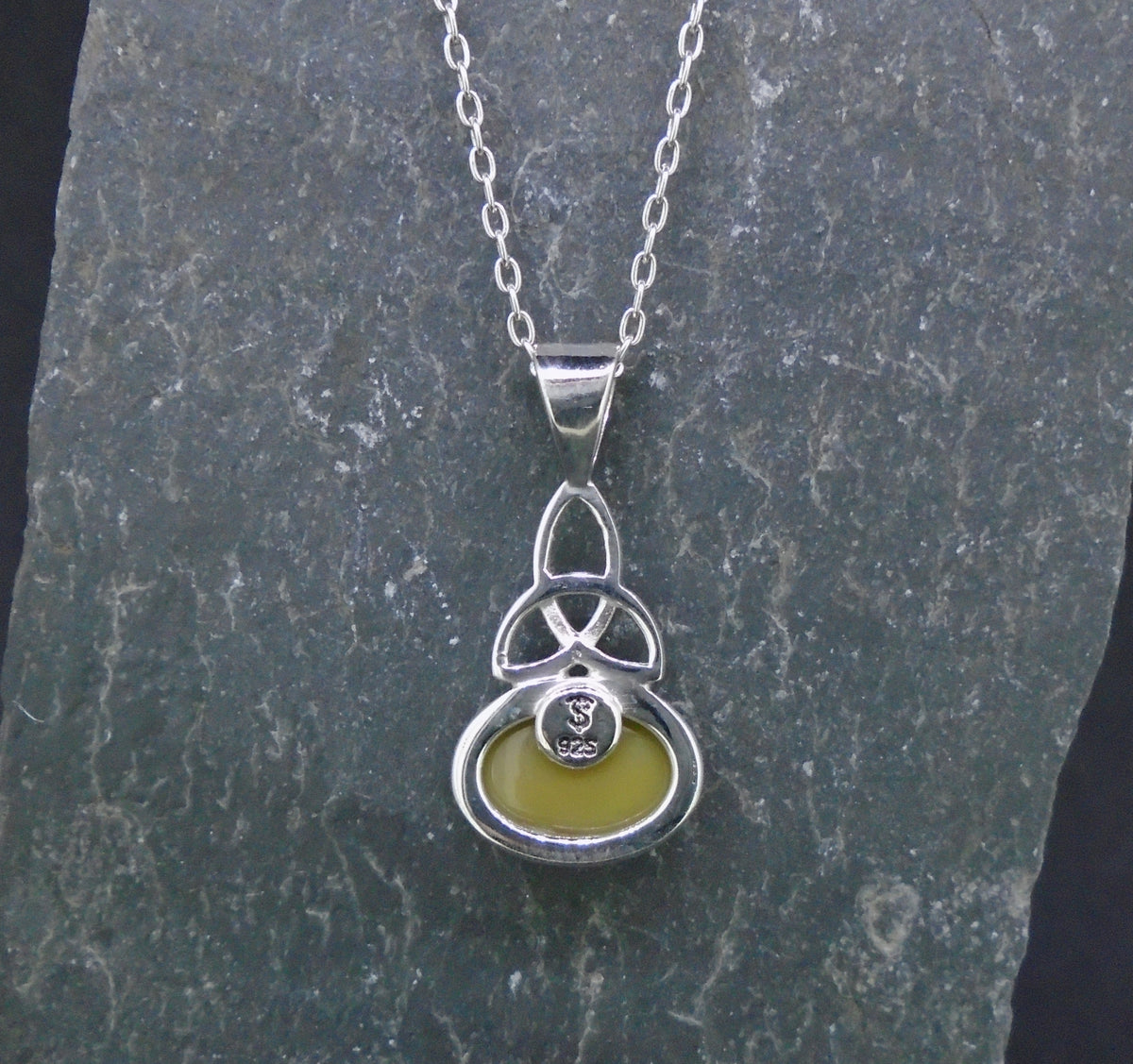 Welo Opal Sterling Silver Celtic Pendant