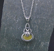 Welo Opal Sterling Silver Celtic Pendant