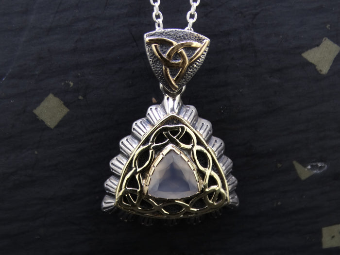 Scottish Chalcedony Scottish Gold and Sterling Silver Pendant