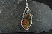 Scottish Lewisian & Pyrope Garnet Sterling Silver Pendant