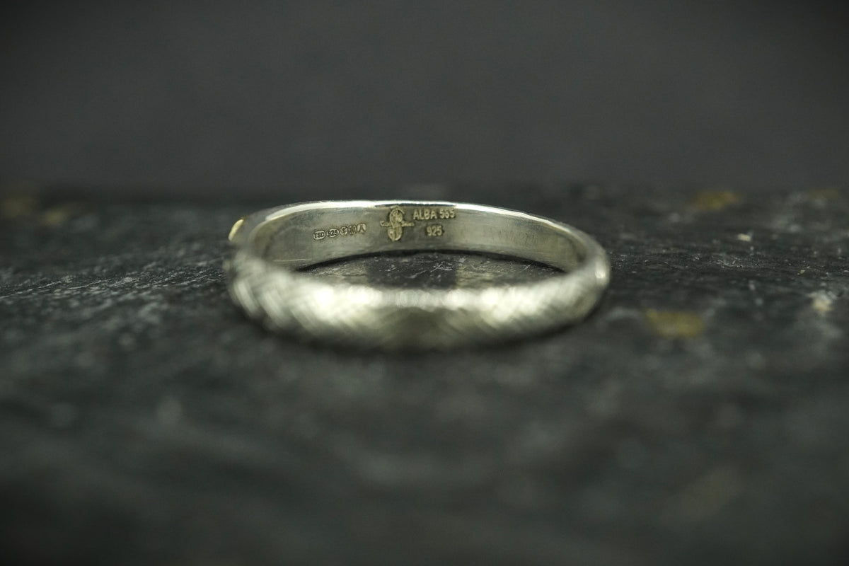 Scottish Sapphire with Sterling Silver Hand Carved Celtic Ring