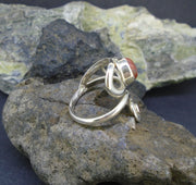 Lewisian & Garnet Celtic Twist Sterling Silver Ring