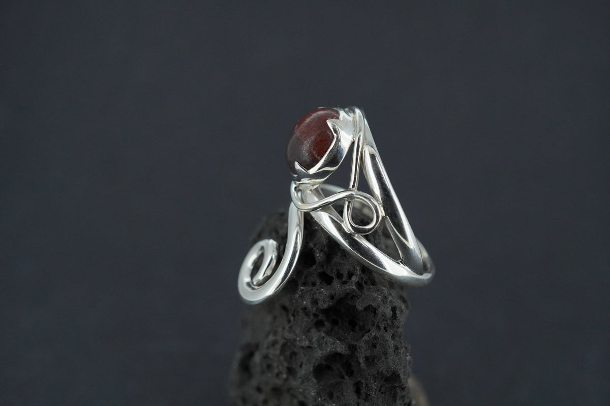 Arthur's Seat Jasper Sterling Silver Spiral Ring