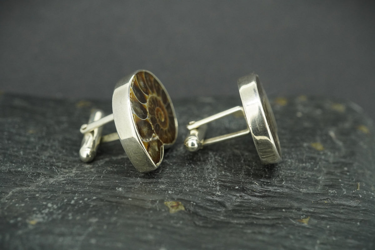 Ammonite Sterling Silver Cufflinks