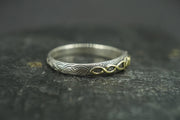 Scottish Sapphire Rough Shard with Scottish Gold Celtic Ring