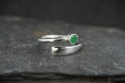 Circle Emerald Sterling Silver Wrap Ring