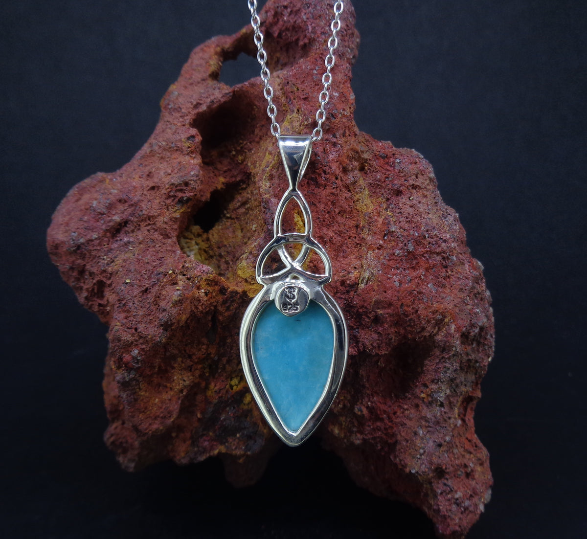 Amazonite Sterling Silver Celtic Pendant