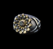 'Flùr na Beinne' Scottish Smoky Quartz Scottish Gold & Silver Ring