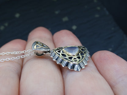 Scottish Chalcedony Scottish Gold and Sterling Silver Pendant