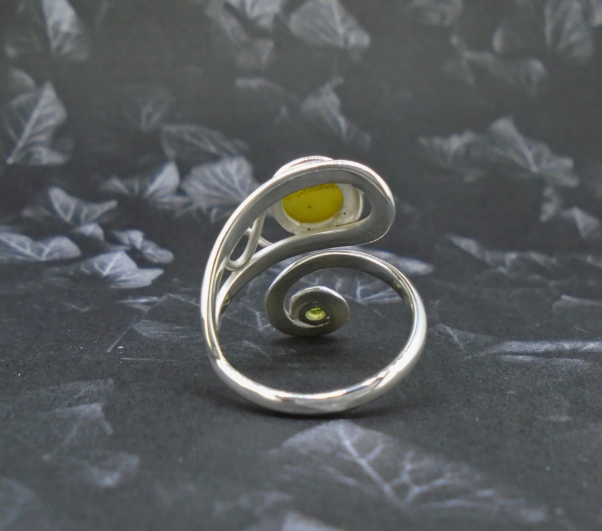 Highland Marble & Peridot Sterling Silver Ring