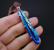 Aura Kyanite Sterling Silver Pendant