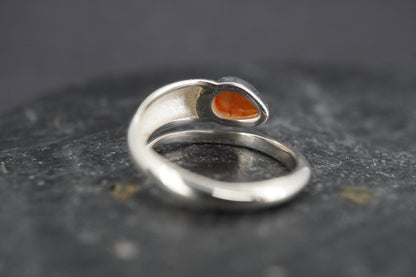 Scottish Carnelian Sterling Silver Snake Ring