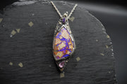 Yowah Nut Opal with Sapphire & Tanzanite Sterling Silver Pendant