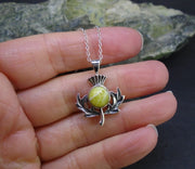 Highland Marble Scottish Thistle Sterling Silver Pendant