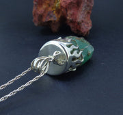 Natural Emerald Shard Sterling Silver Pendant