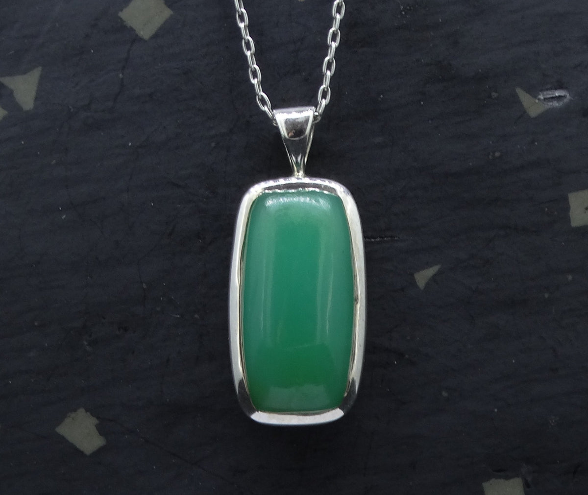 Jelly Chrysoprase Sterling Silver Pendant