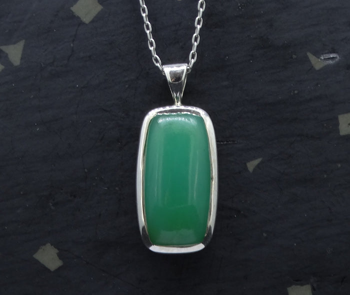 Jelly Chrysoprase Sterling Silver Pendant