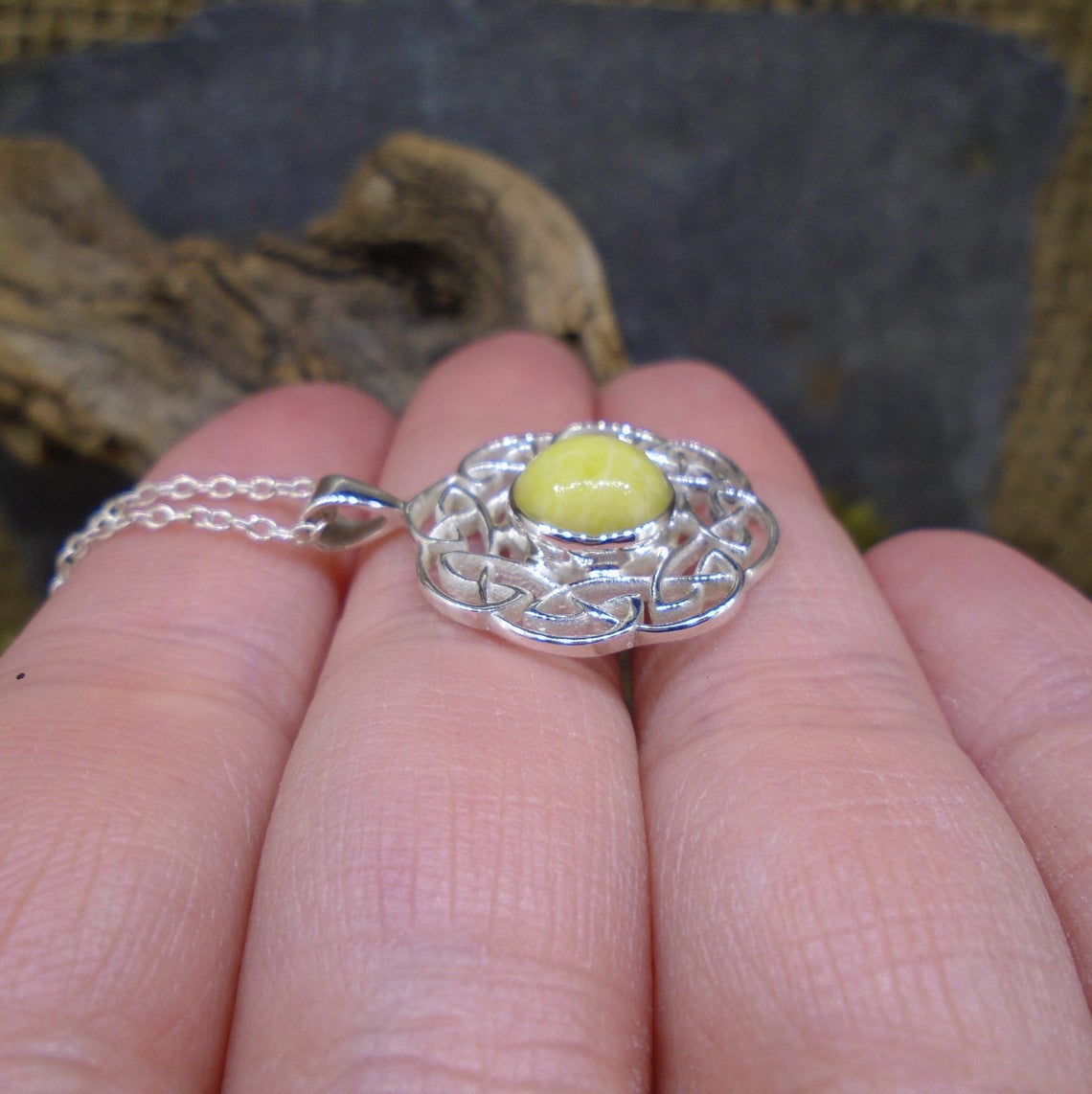 Highland Marble Celtic Sun Sterling Sterling Silver Pendant