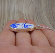 Old Willow Boat & Bridge Sterling Silver Pendant