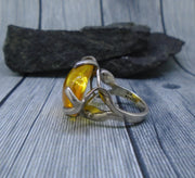 Baltic Amber Sterling Silver Statement Ring