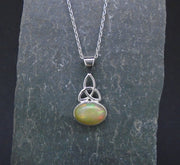 Welo Opal Sterling Silver Celtic Pendant