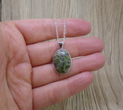 Dark Iona Marble Sterling Silver Pendant
