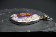 Brecciated Yowah Nut Opal Pendant with 18ct Gold & Sterling Silver