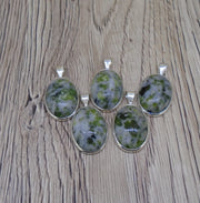 Dark Iona Marble Sterling Silver Pendant