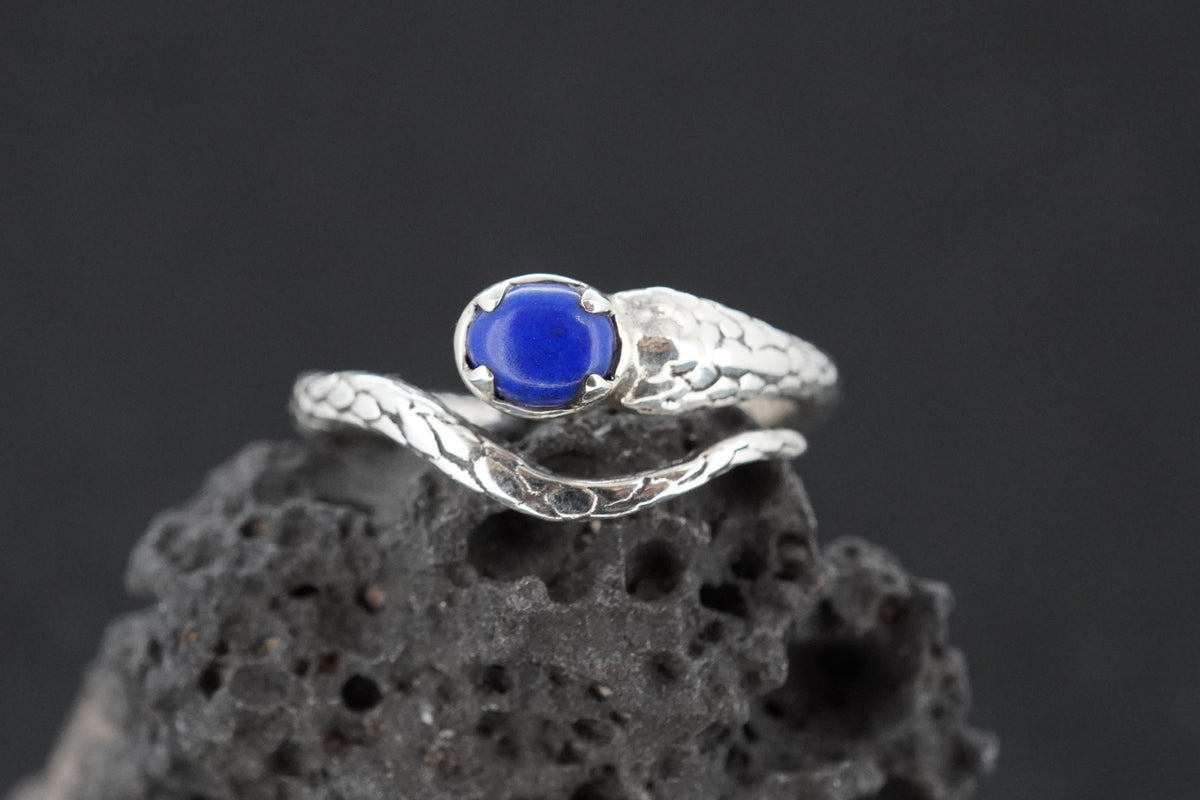 Lapis Lazuli Sterling Silver Serpent Ring