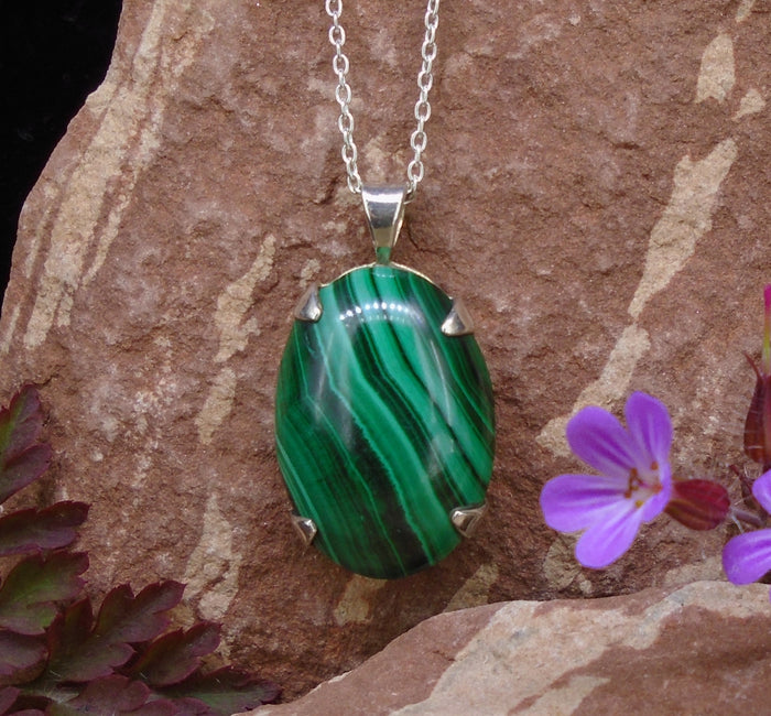 Malachite Sterling Silver Pendant