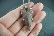 Neolithic Arrowhead Hammered Sterling Silver Pendant
