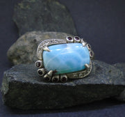 'Siren Song' Larimar Sterling Silver Statement Ring