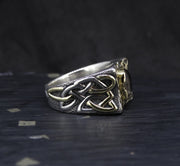 'Mabon' Perthshire Smoky Quartz in a Scottish Gold & Sterling Sil