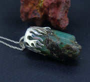 Natural Emerald Shard Sterling Silver Pendant
