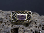 Scottish Ardownie Amethyst with Scottish Gold and Sterling Silver Ring