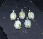 Light Iona Marble Sterling Silver Pendant