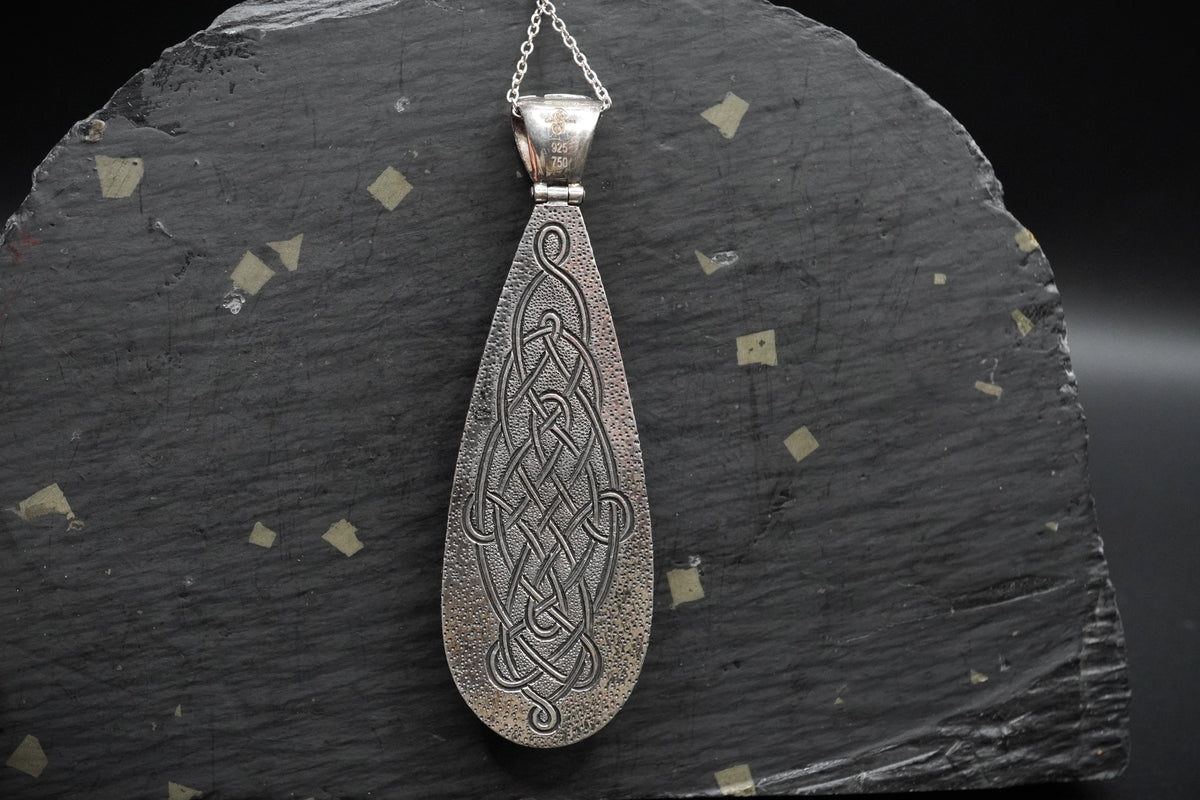 Wooley Mammoth Molar Sterling Silver Pendant with 18ct Gold