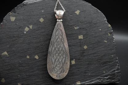 Wooley Mammoth Molar Sterling Silver Pendant with 18ct Gold